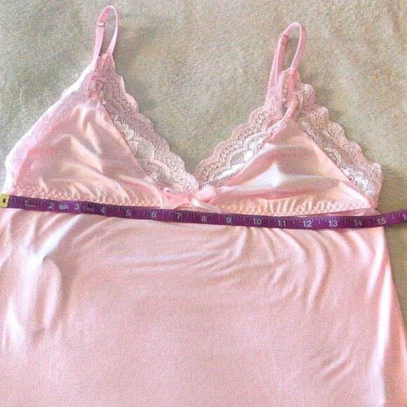 Women’s Lace Trim Chemise NWT Pink Nightie Size Large - Picture 7 of 10